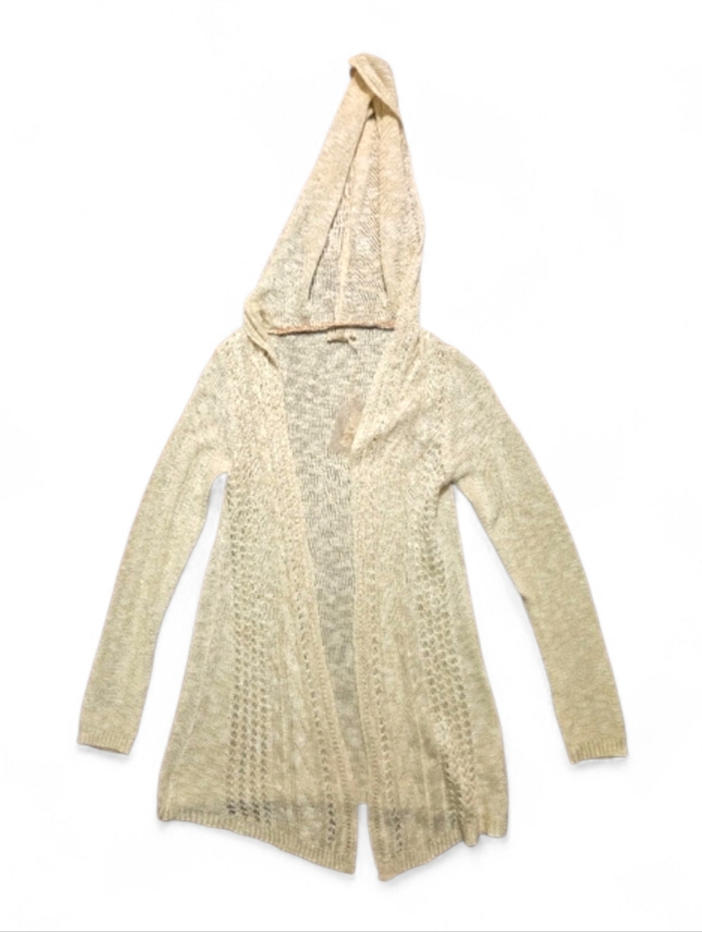 HEM & THREAD hooded Open Front Cardigan Size Medium